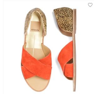 Dolce Vita Delila open toed leopard D’Orsay flat